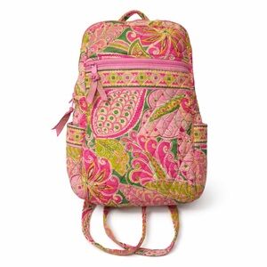 Vera Bradley Pink and Green Paisley Backpack